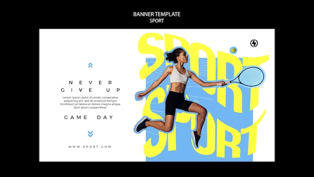 Free PSD sports horizontal banner template