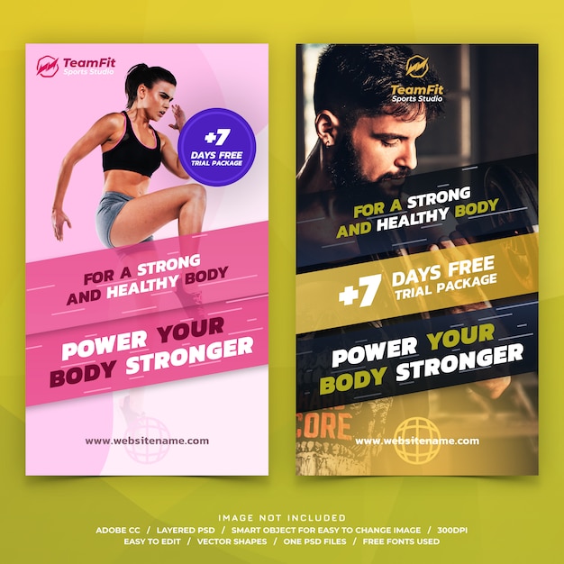 Sports instagram stories template banners