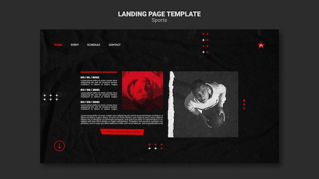 Free PSD sports landing page