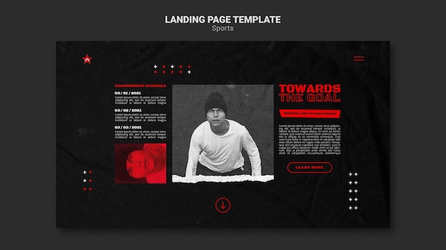 Free PSD sports landing page