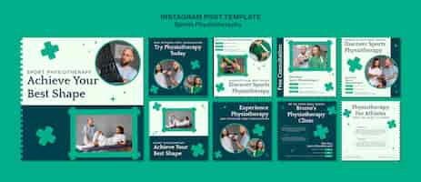 PSD gratuito modello di post di instagram di fisioterapia sportiva