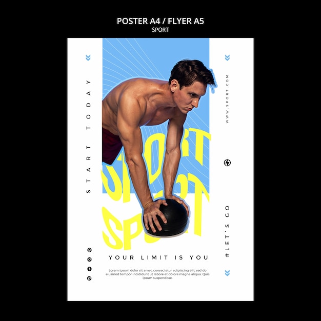 Free PSD sports vertical print template