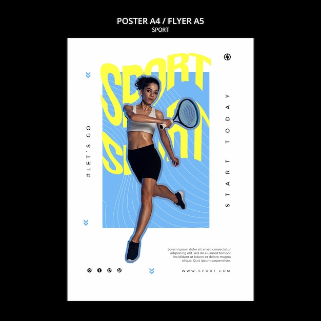 Free PSD sports vertical print template