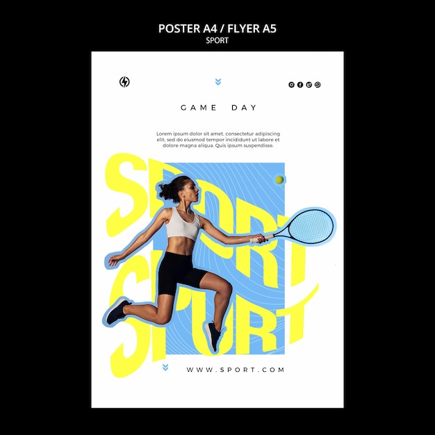 Free PSD sports vertical print template