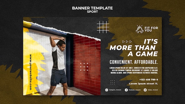 Free PSD sporty man banner template