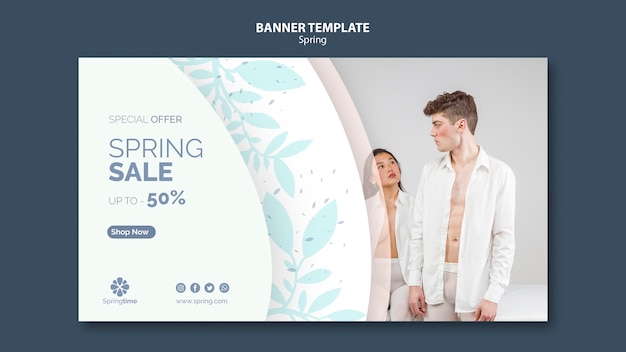 Modello di banner di primavera con vendita