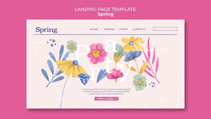 Free PSD spring celebration web templates  template