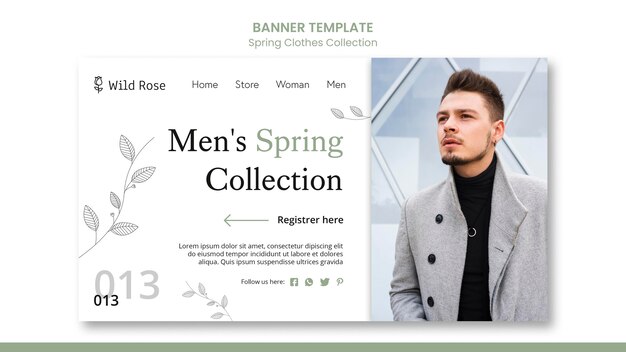 Spring clothes collection banner template