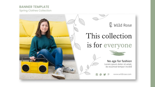 Spring clothes collection banner template