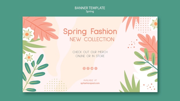 PSD gratuito modello di banner collezione primavera