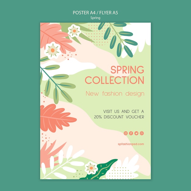 Free PSD spring collection flyer discount