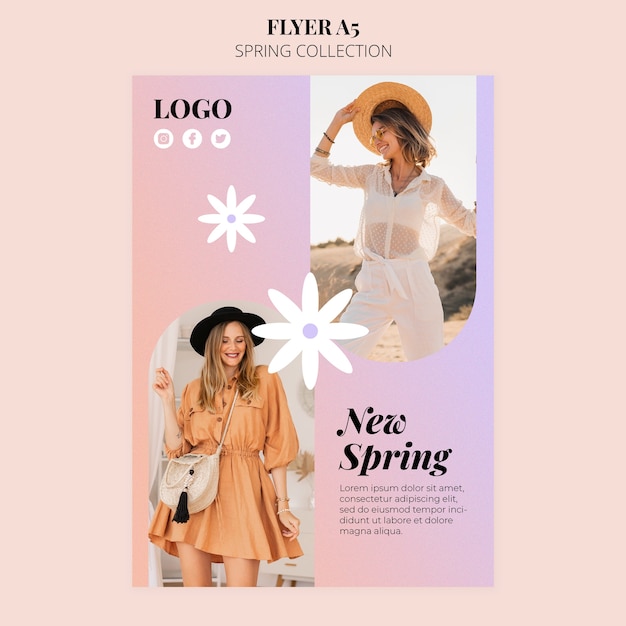 Free PSD spring collection template  design