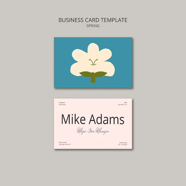 Free PSD spring concept business card template