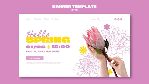 Free PSD spring discount template design