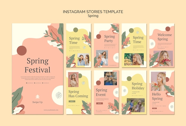 無料PSD 春のイベントinstagramストーリーテンプレート