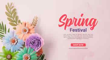 Free PSD spring festival social media banner template