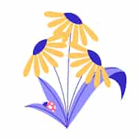Free PSD spring floral design illustration