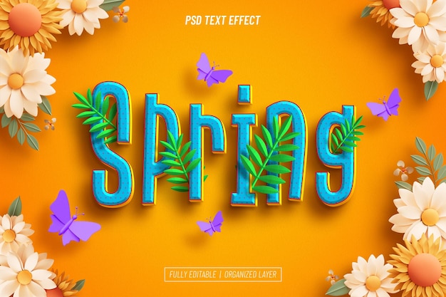 Spring floral editable text effect