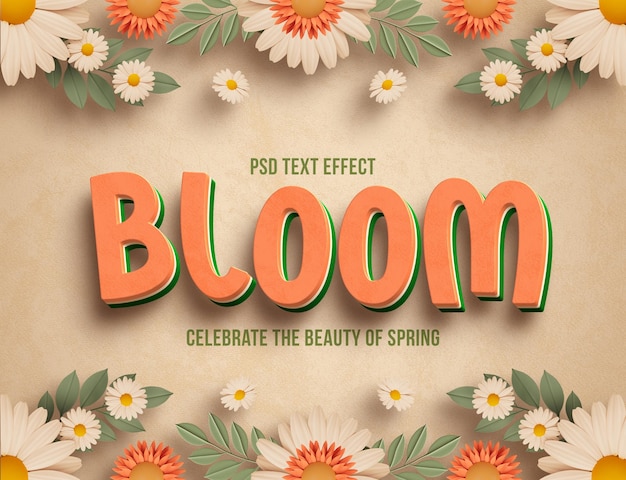 Spring floral editable text effect