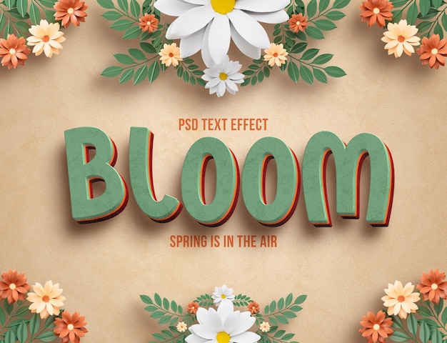 Spring floral editable text effect