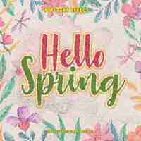 Free PSD spring floral editable text effect