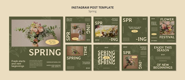 Free PSD spring flowers design template