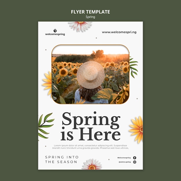 Spring is here flyer template