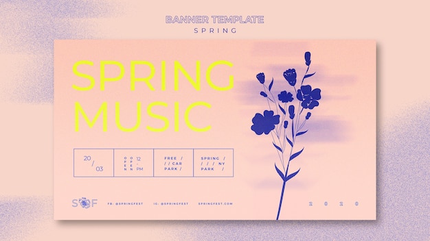 Free PSD spring music festival banner concept