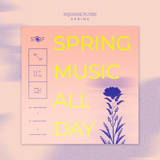 Free PSD spring music festival flyer theme