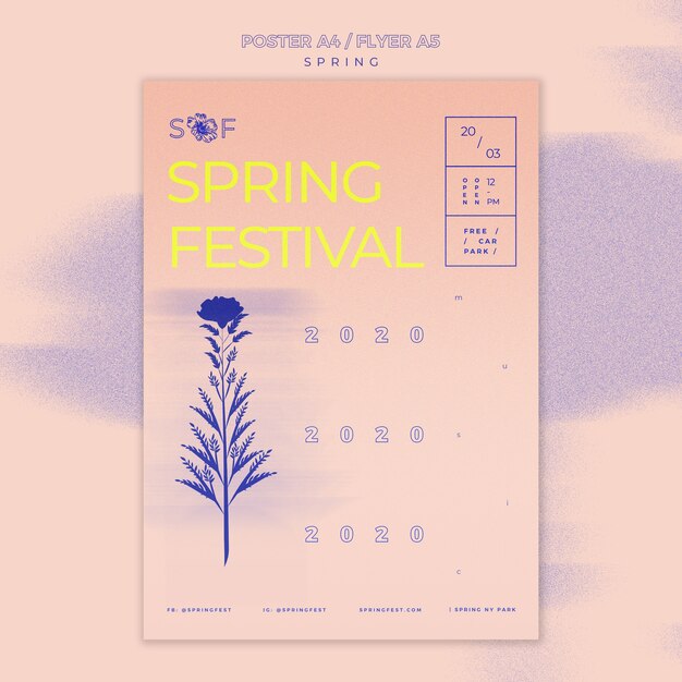 Free PSD Spring music festival poster