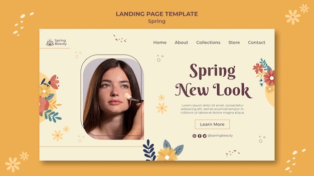 PSD gratuito modello di pagina di destinazione del nuovo look di primavera