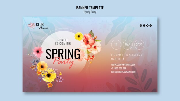 Spring party banner template