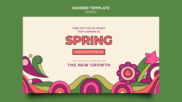 Free PSD spring party banner template