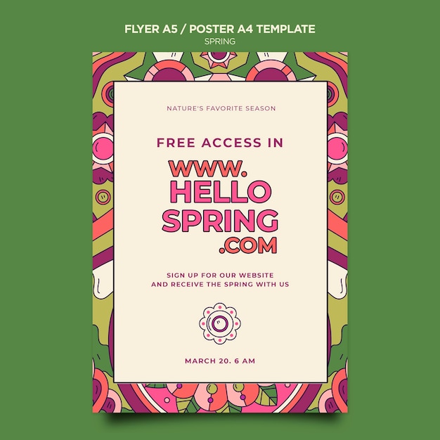 Free PSD spring party poster template