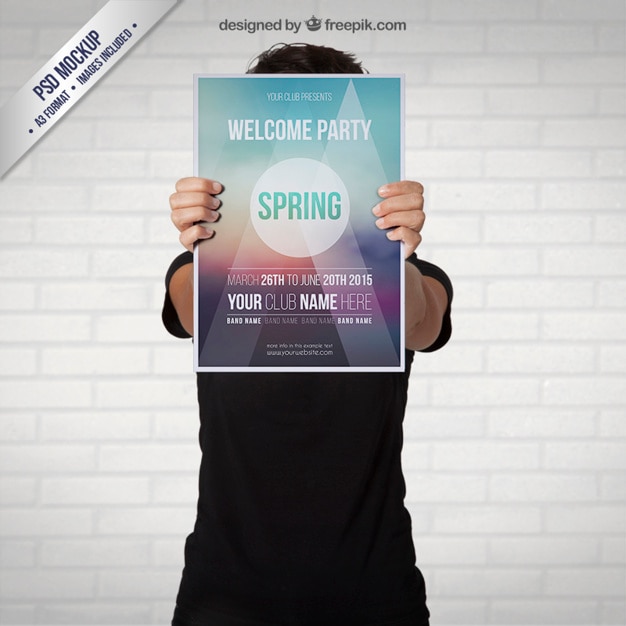 PSD gratuito party poster primavera