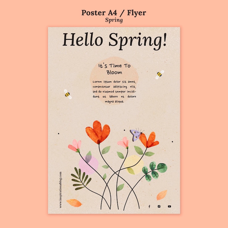 Free PSD spring poster or flyer template