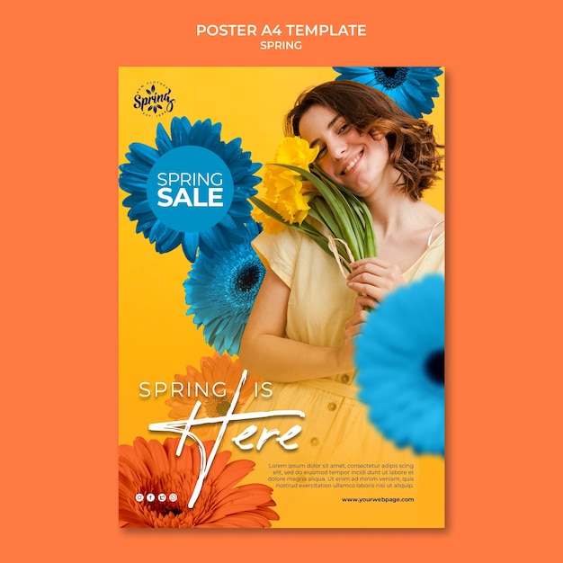 Free PSD spring poster or flyer template