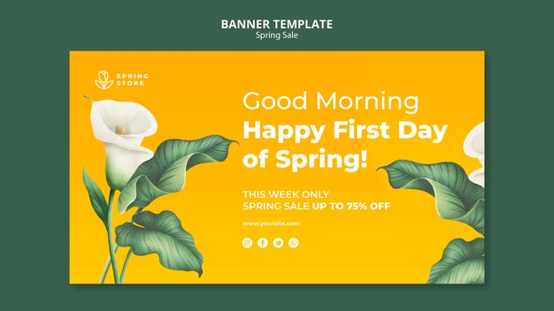 Spring sale banner template