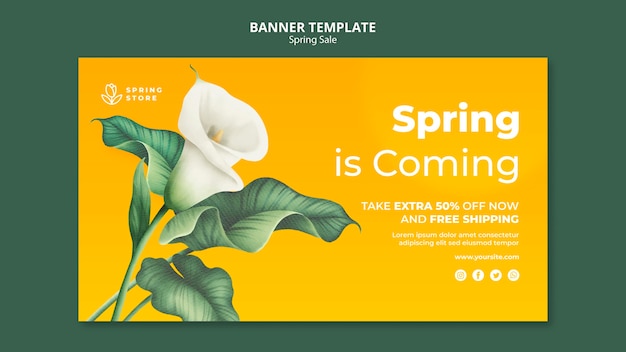 Modello di banner di vendita di primavera