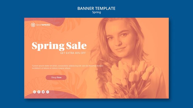 spring sale discount banner template