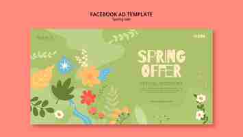 무료 PSD 봄 판매 꽃 소셜 미디어 프로모션 템플릿