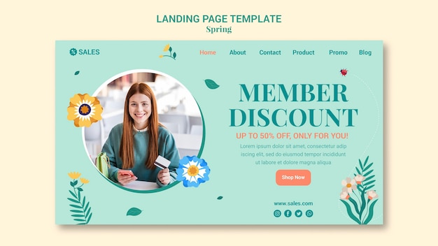 Free PSD spring sale landing page template