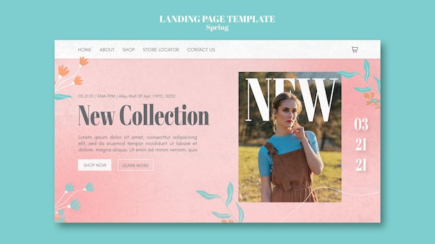 Free PSD spring sale landing page