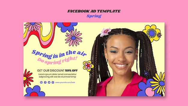 Spring sale offer facebook template