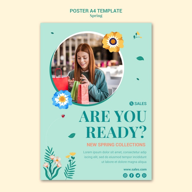 spring sale poster template