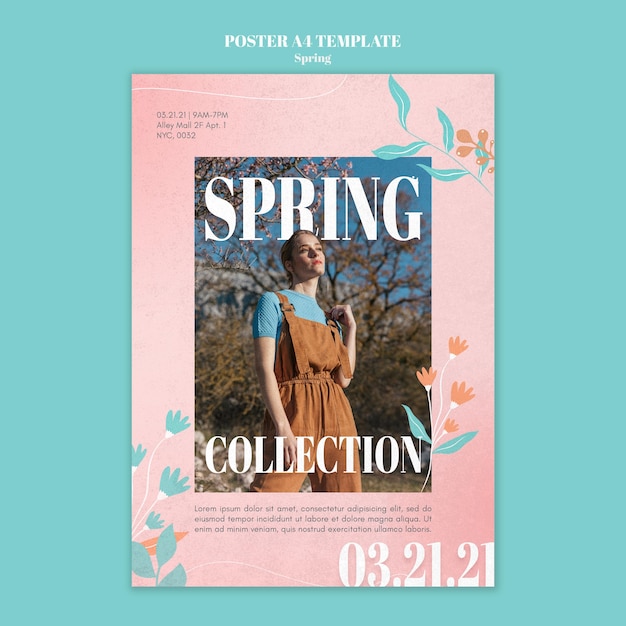 Free PSD spring sale poster template