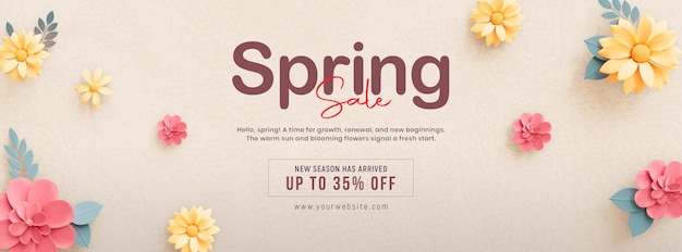 Free PSD spring sale social media cover template