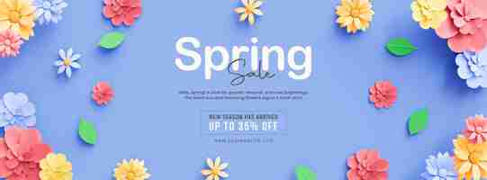 Free PSD spring sale social media cover template