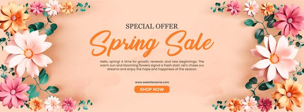 spring sale social media cover template