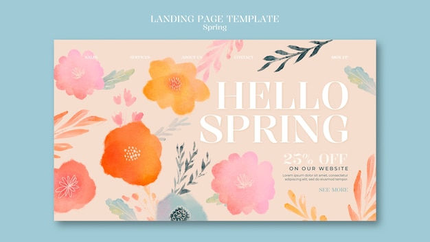 Free PSD spring sale template design